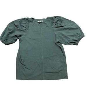 Madewell Puff Sleeve Tee Gray Green Women's‎ Size XXS New With Tags NWT Cotton
